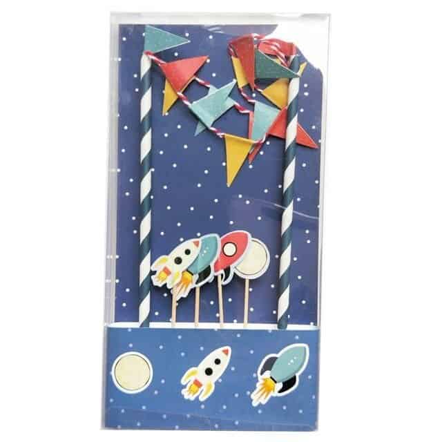Цветни ракети и космически украси за космическа тематична парти украса за деца, летящи ракети, светещи украси за рожден ден на деца, забавни тематични аксесоари за парти.