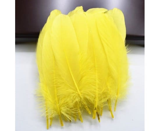 жълти пера за декорация, подходящи за парти и събития, висококачествени пера за костюми и украса.