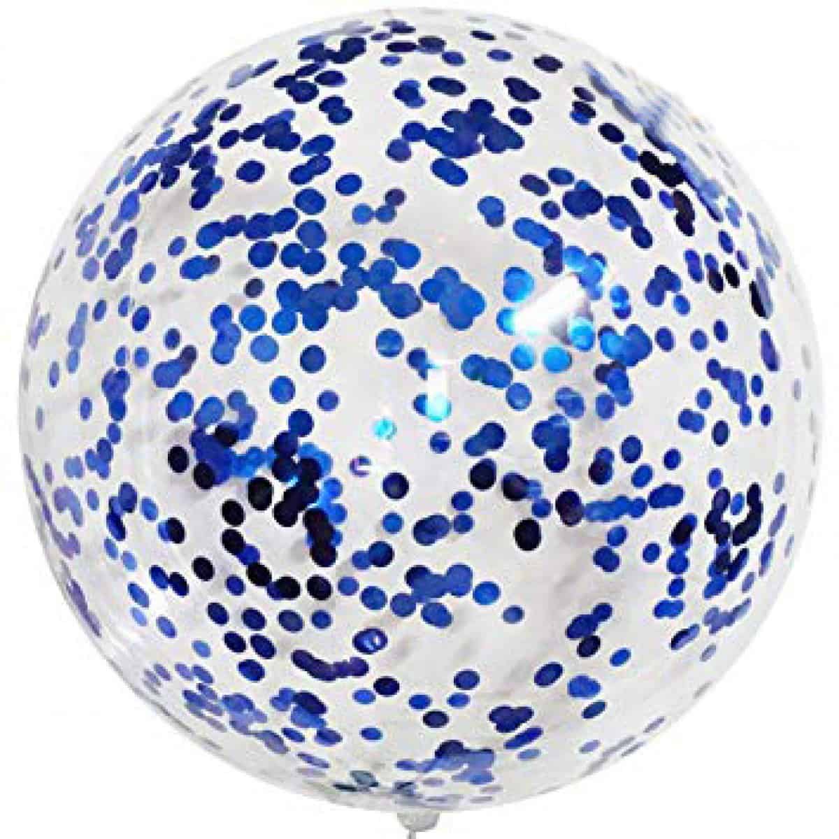 Цветен балон с сини точки за празненство, парти и украса за празници. Перфектен за създаване на весела атмосфера на всяко парти.