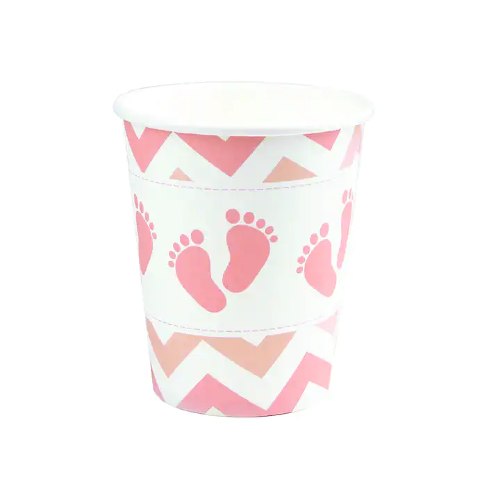 Горещо предложение за търгове на сладки и бебешки принадлежности, като хартиени чаши за парти, идеални за бебешки рождени дни и детски партита.