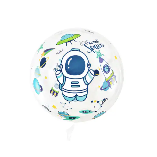 Небесна надуваема балон с космически мотиви, подходящ за детски партита и космически тематични събития. Идеална декорация за веселия атмосферен празник.
